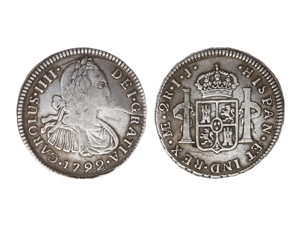 1792 Peru Carolus IIII Silver Two Reales – aVF