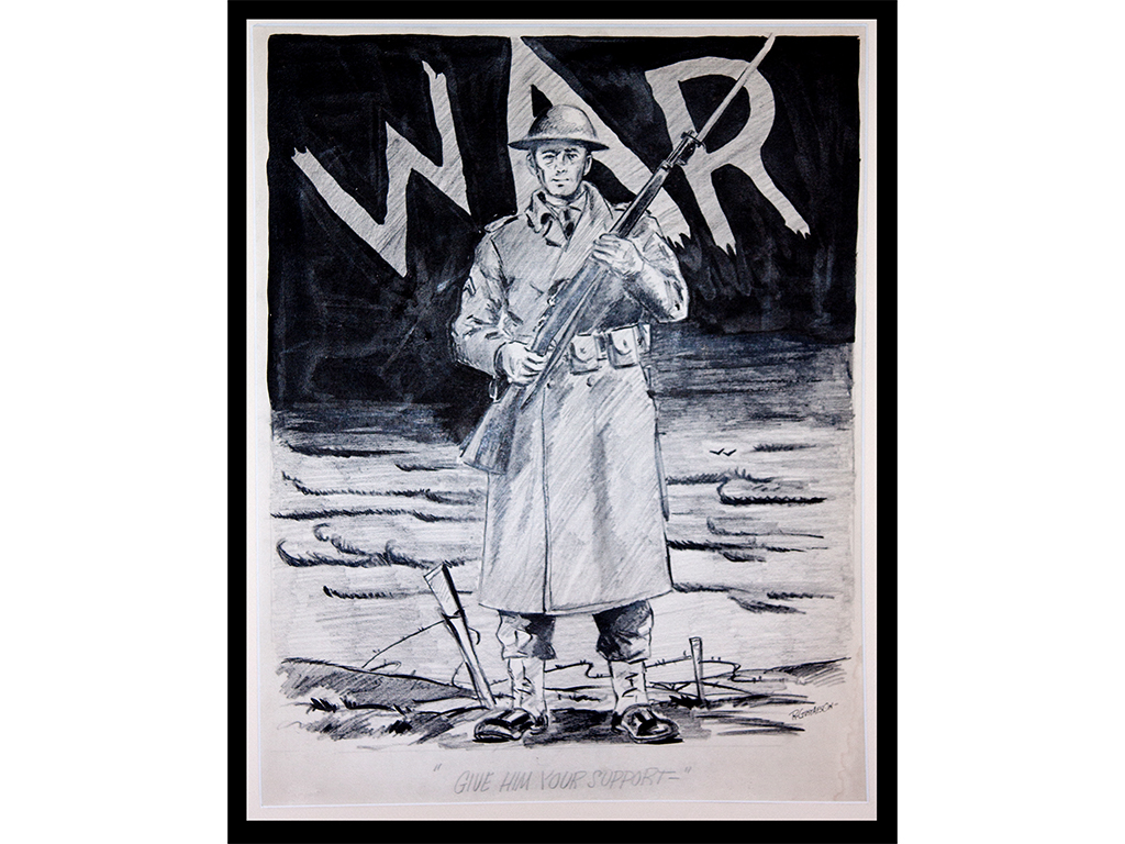 c.1930-1940’s WWI-WWII Original Propaganda Cartoon War – Robert. D. Gustafson