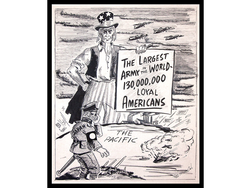 1940’s WWII Original Propaganda Cartoon The Pacific – Robert. D. Gustafson