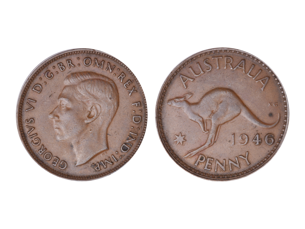 1946 Australia KGVI Penny – nVF & Scarce