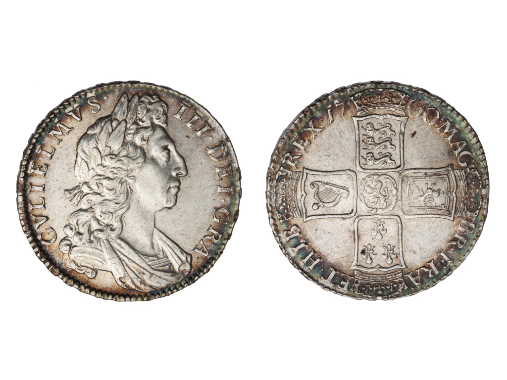 1700 Great Britain William III Silver Halfcrown – gEF