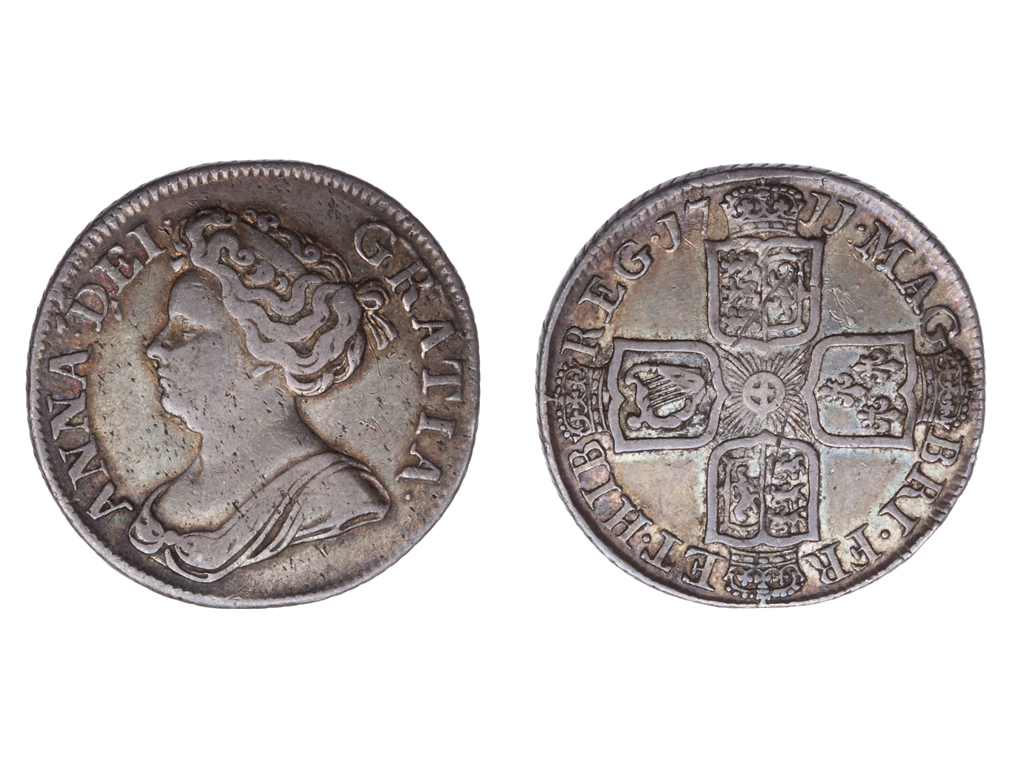 1711 Great Britain Anne Silver Shilling – aVF