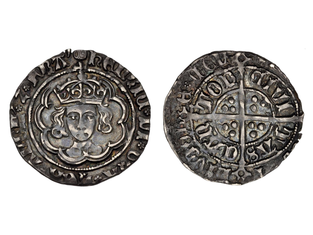 1485-1509 Great Britain Henry VII Silver Half Groat, Cantor Over London – gVF & Rare