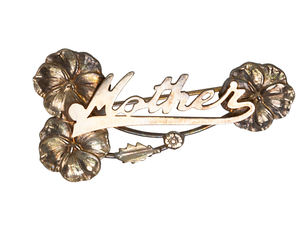 1914-18 WWI Gold Plated Mothers Floral Brooch – gVF