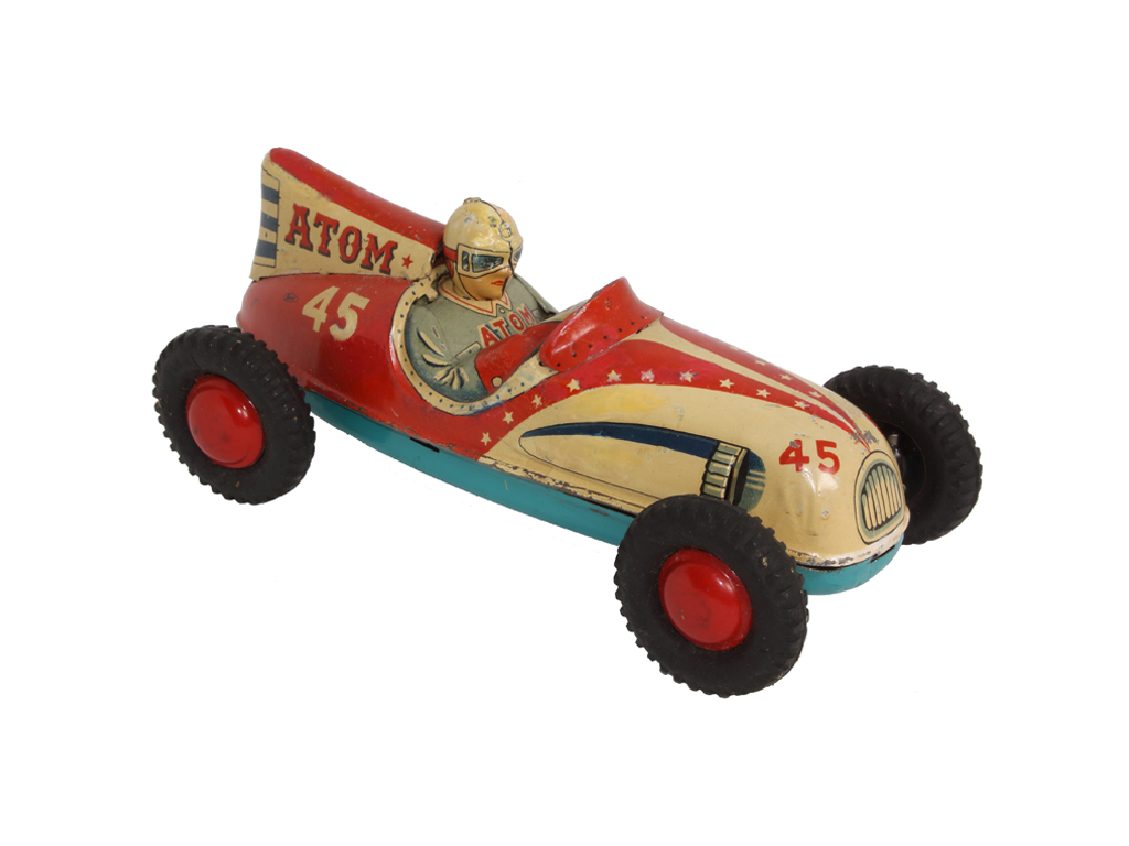 1950’s Japan Marusan Atom 45 Tin Plate Lithographed Race Car