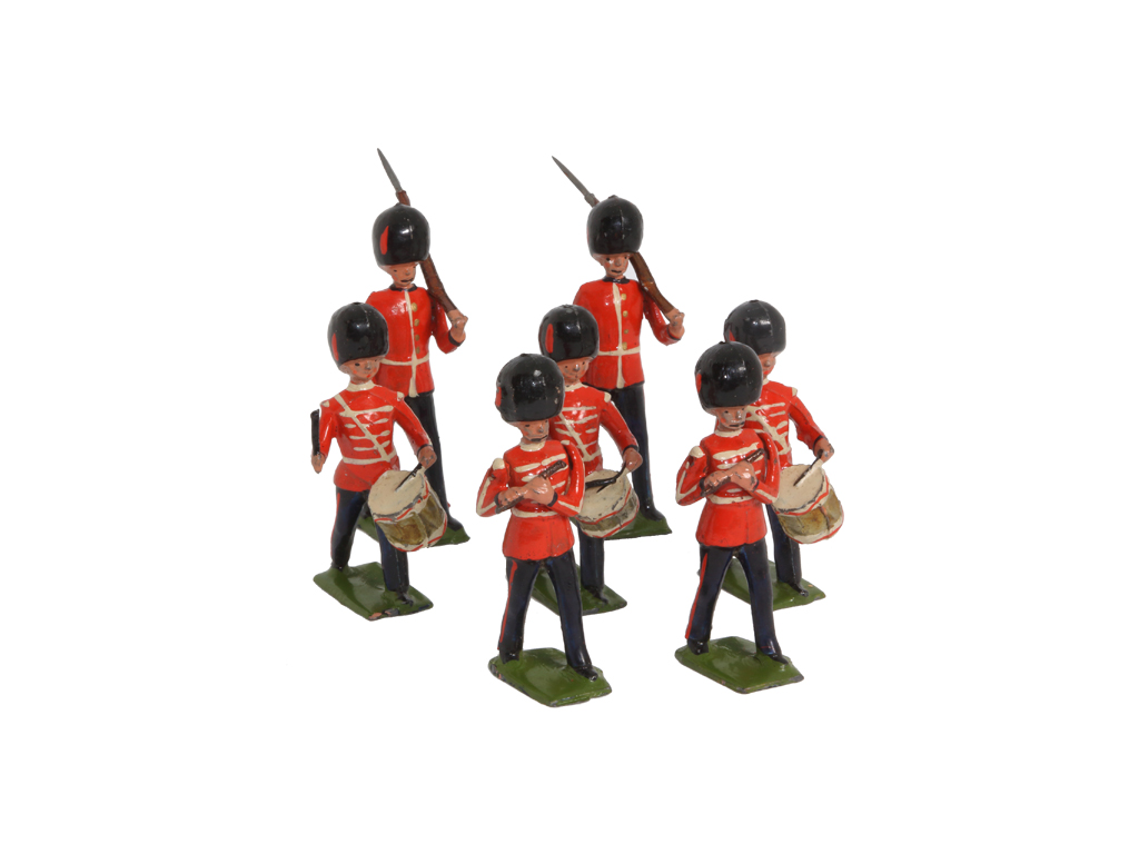 1940-50’s W. Britains Lead Toy Soldiers – Coldstream Guards Marching Band (7)