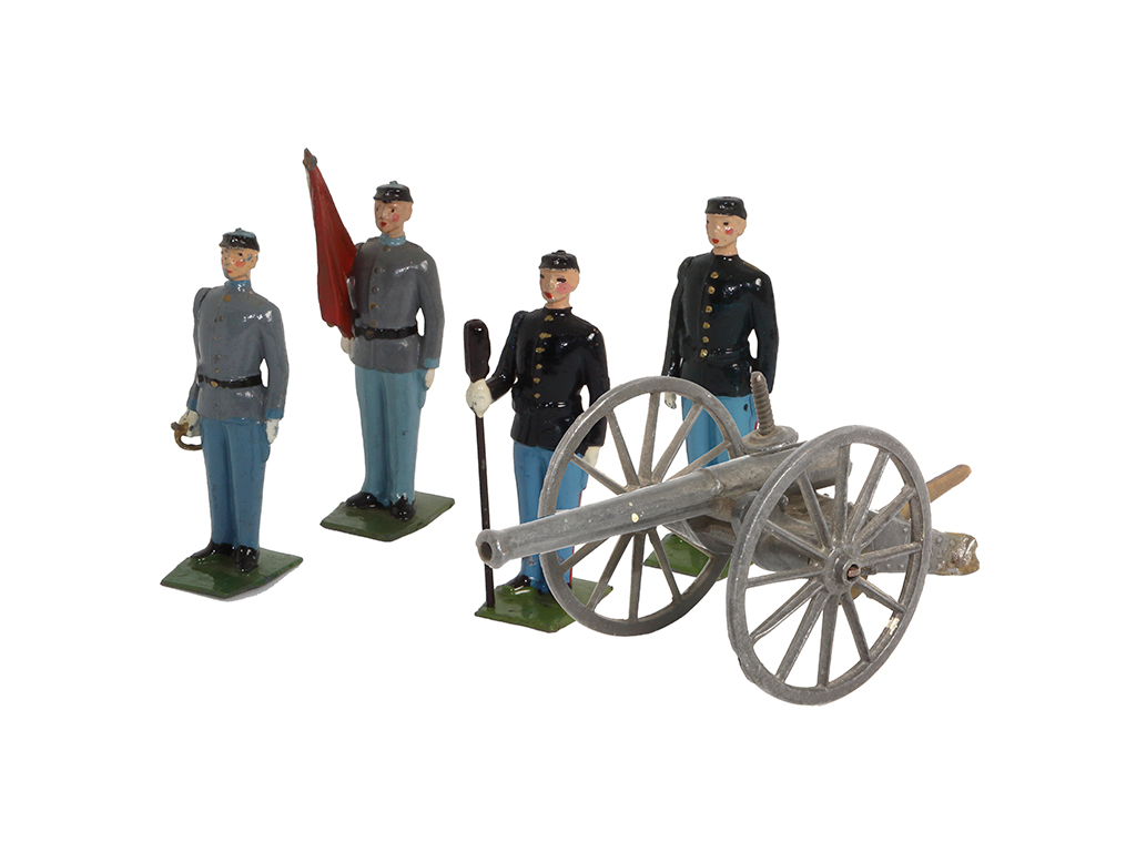 c.1950’s Vintage Britain’s Civil War Confederate Artillery Lead Toy Soldiers (5)