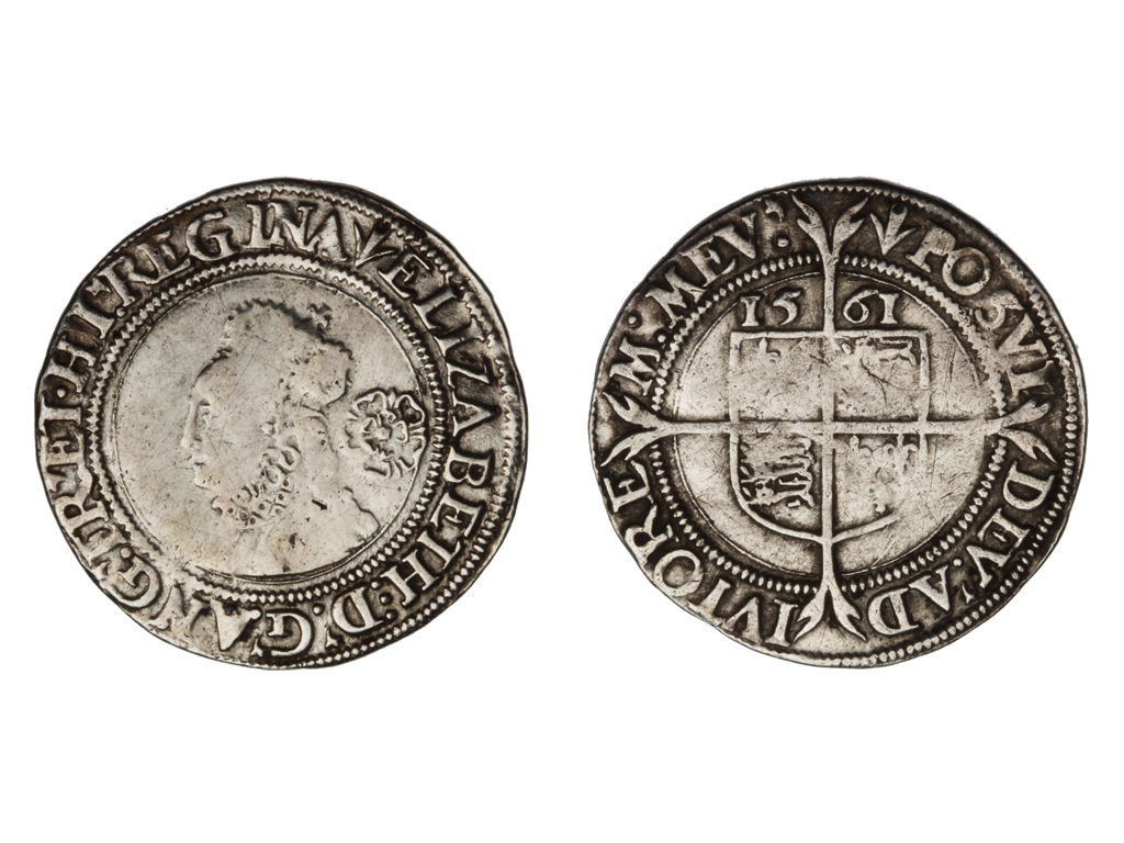 1561 Great Britain Elizabeth I Silver Sixpence – Fine