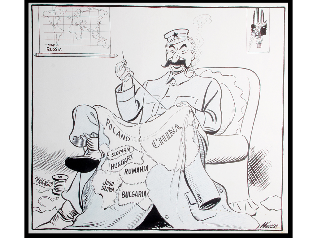 c.1940-50’s Original Political Cartoon Joseph Stalin – Samual Wells