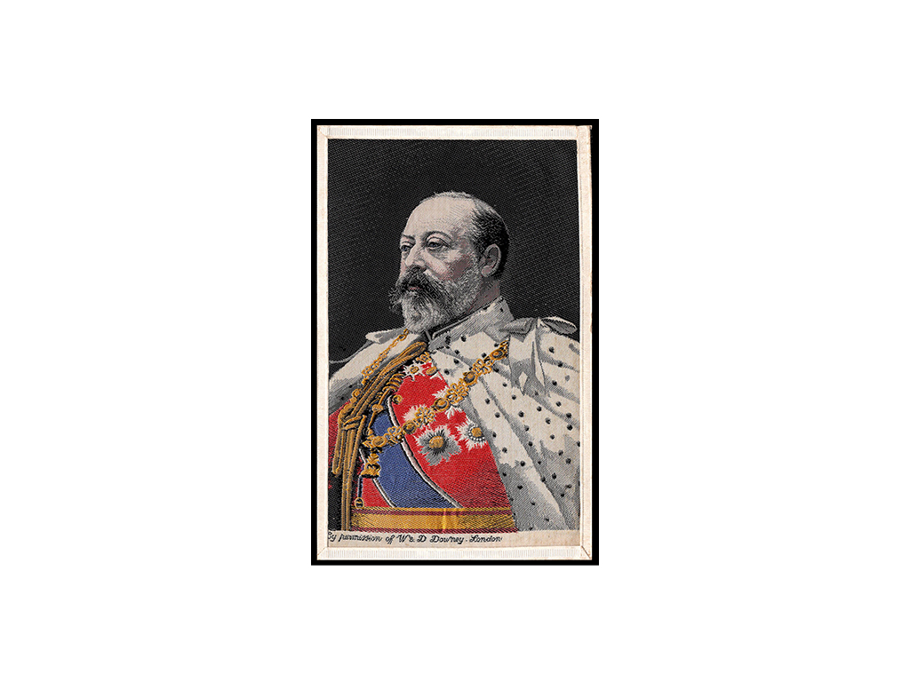 1902 Great Britain Edward VII Silk Stevengraph Postcard – Very Scarce