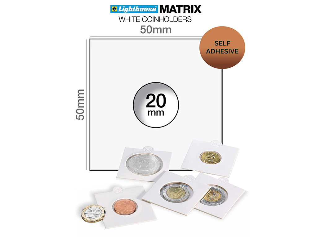 Lighthouse Matrix 2×2 Self Adhesive Coin Holders 20mm (100)