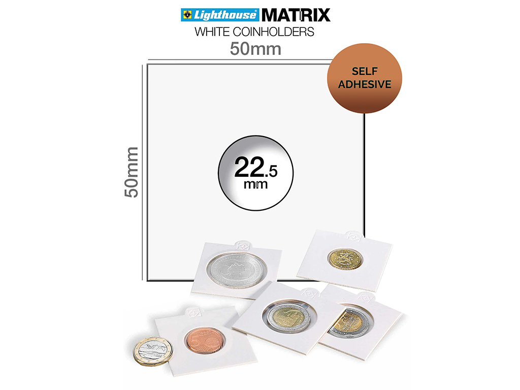 Lighthouse Matrix 2×2 Self Adhesive Coin Holders 22.5mm (100)