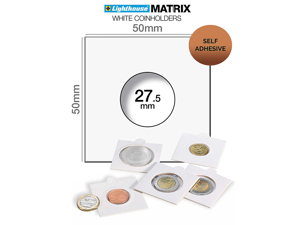 Lighthouse Matrix 2×2 Self Adhesive Coin Holders 27.5mm (100)