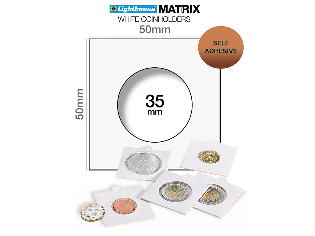 Lighthouse Matrix 2×2 Self Adhesive Coin Holders 35mm (100)