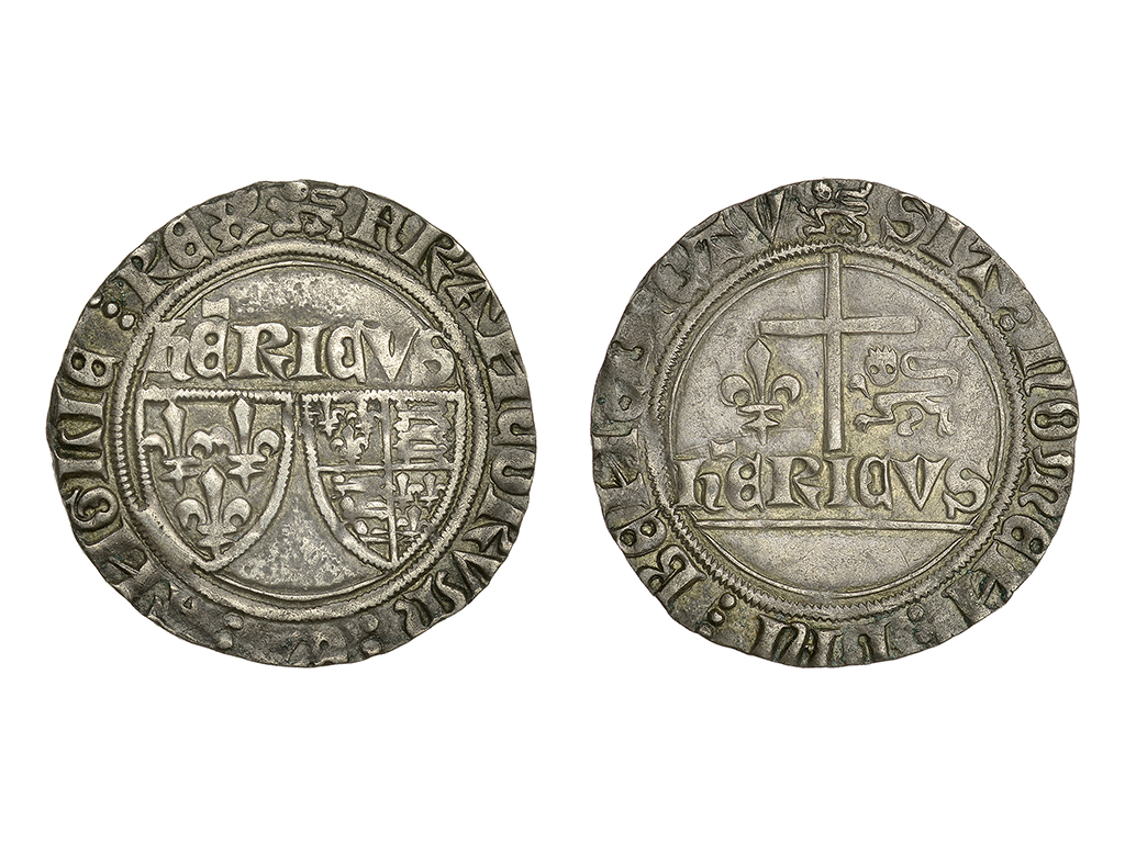 1422-1449 Anglo Gallic Henry VI Silver Grand Blanc Aux Ecu – nVF