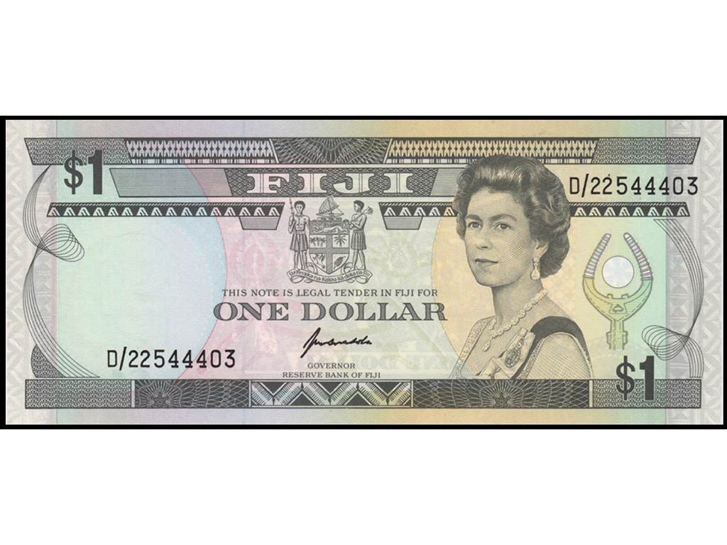 1993 Fiji QEII One Dollar P.89a – Unc