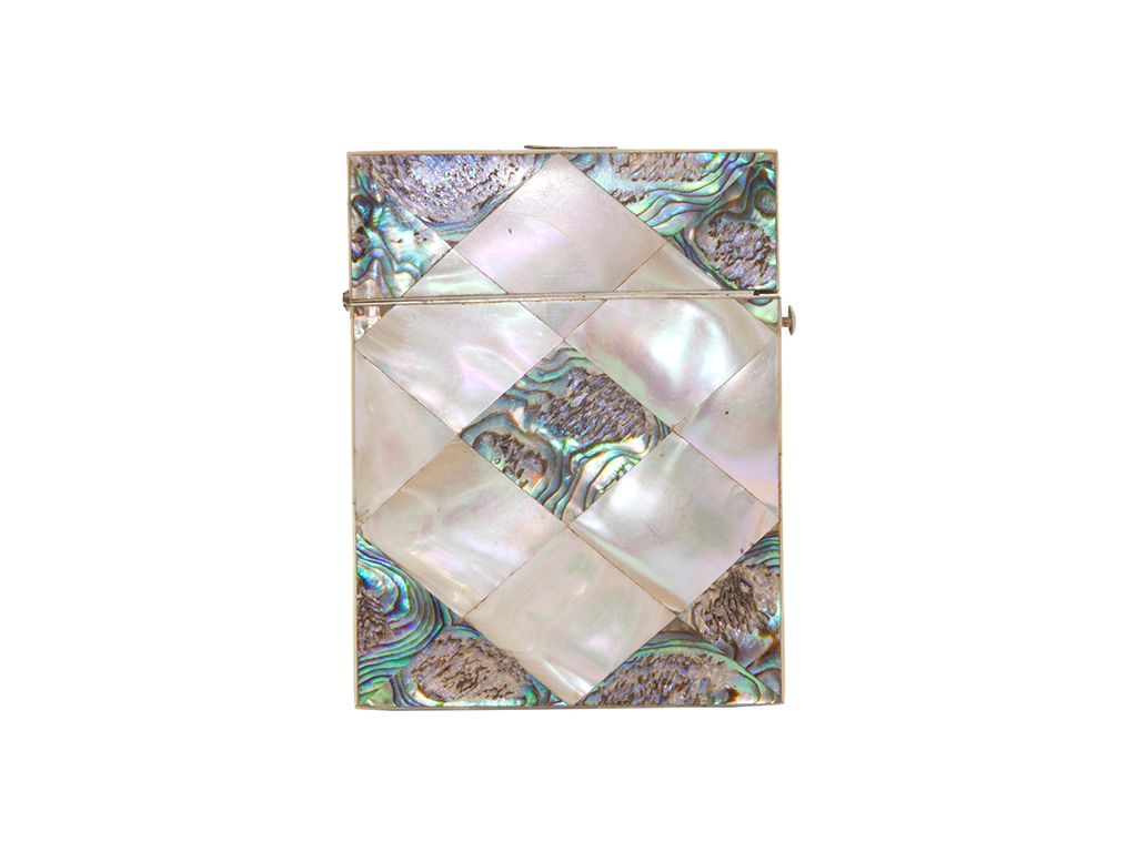 Beautiful Victorian Mother of Pearl & Paua Shell Card Case