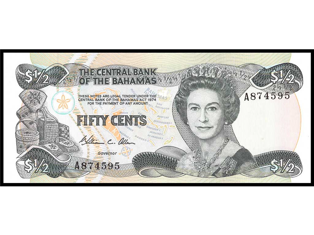 1984 Bahamas QEII Fifty Cents P.42a – Unc