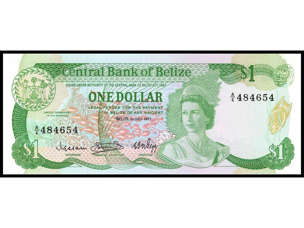 1983 Belize QEII One Dollar P.43 – Unc