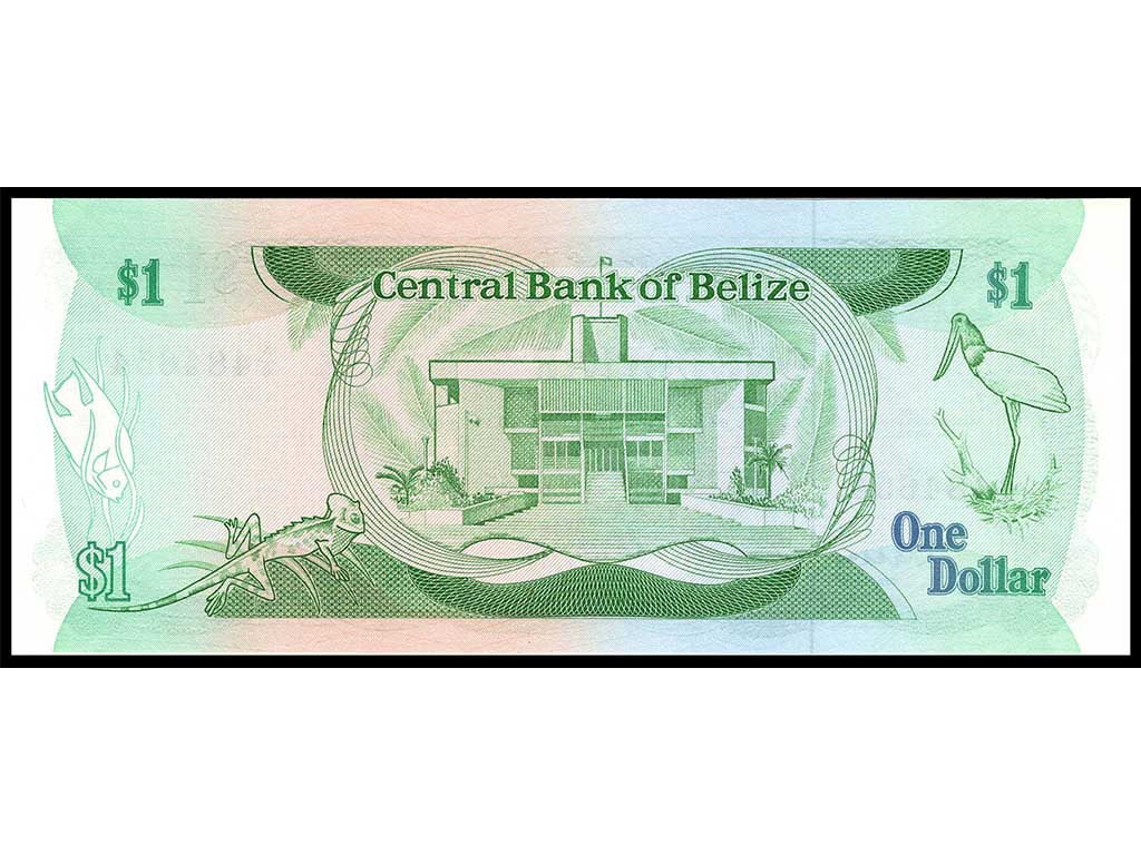 Uncirculated Elizabeth II One Dollar note from Belize