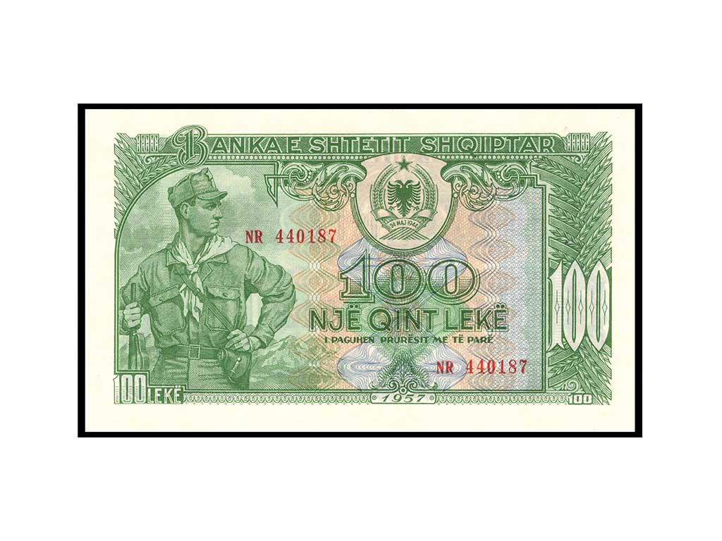 1957 Albania 100 Leke P.30 – Unc