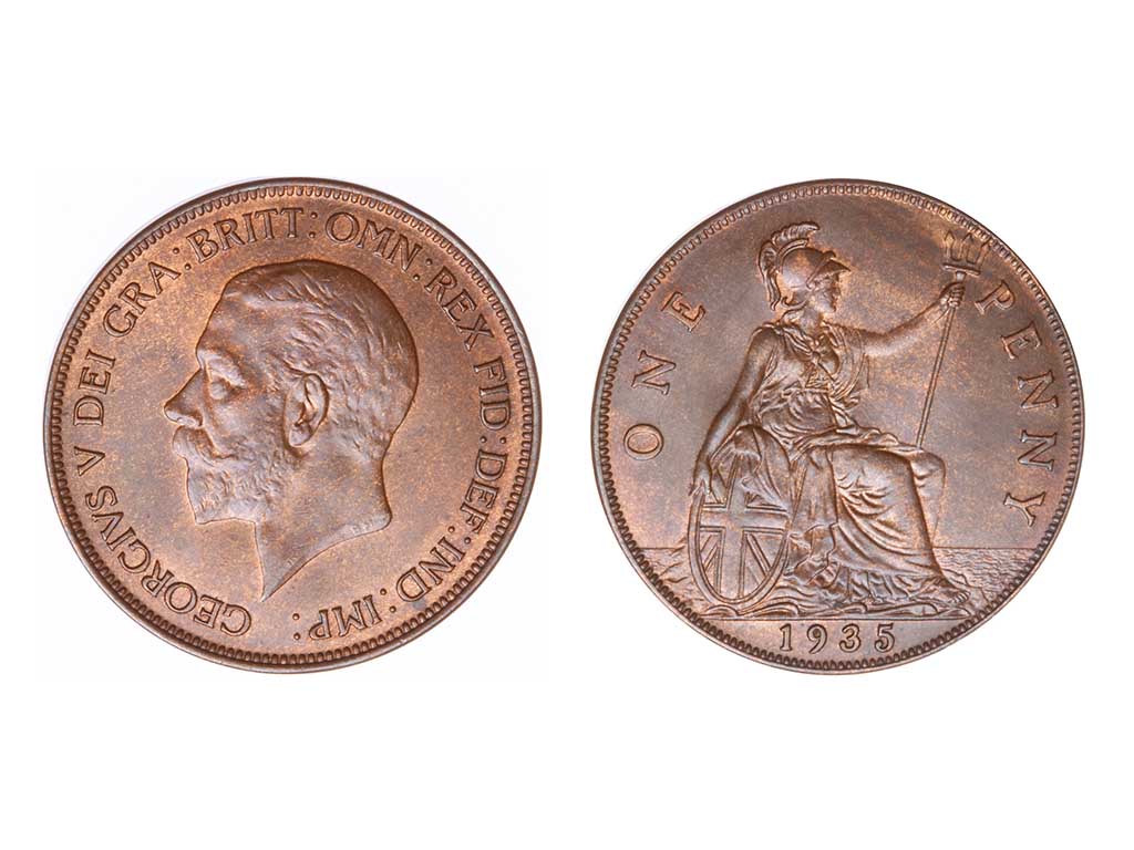 1935 Great Britain George V Penny Unc