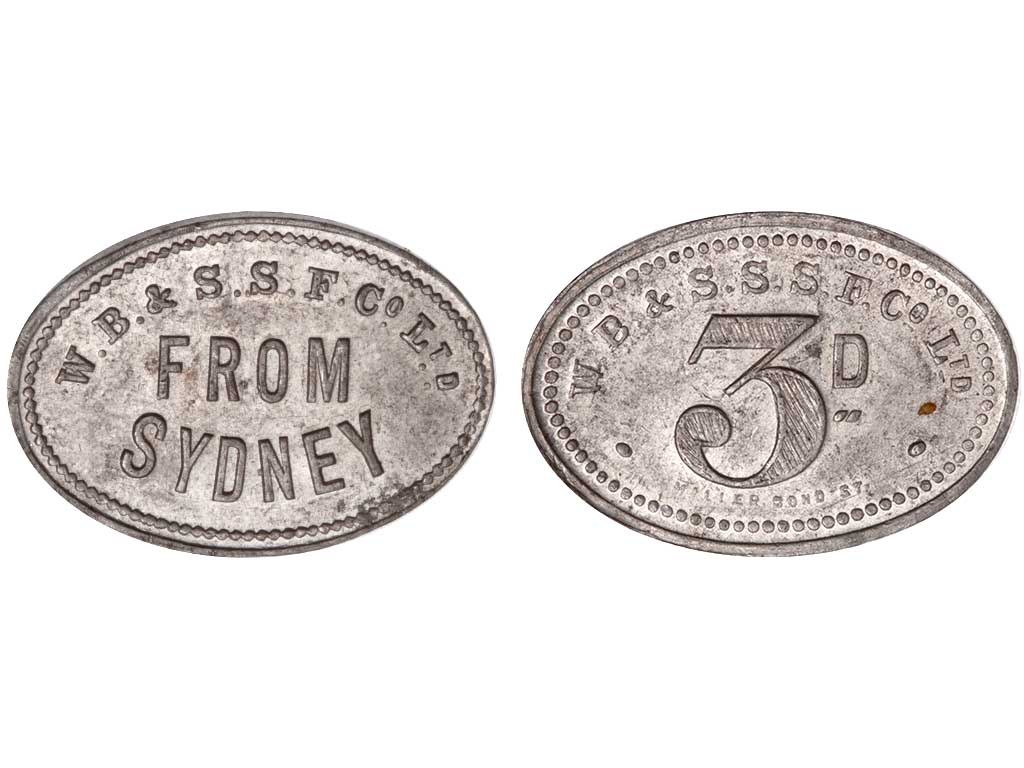 N/D NSW Watson’s Bay & Steam Ship Ferry Co Ltd 3d Token – EF