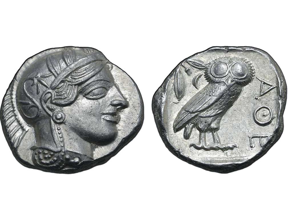 c.454-404 BC Attica, Athens Silver Tetradrachm – Choice EF