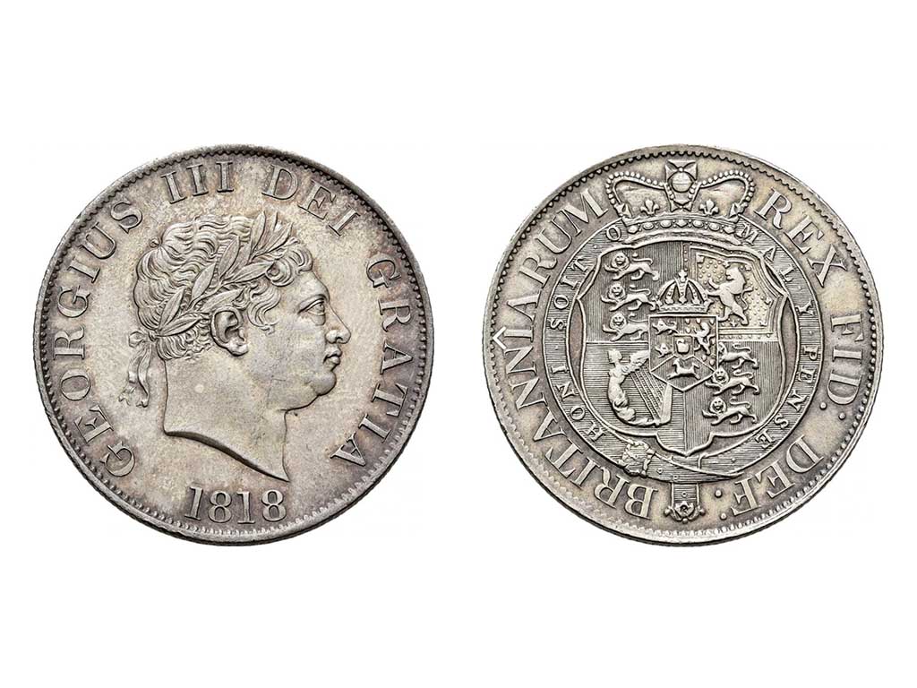 1818 Great Britain George III Silver Halfcrown – EF