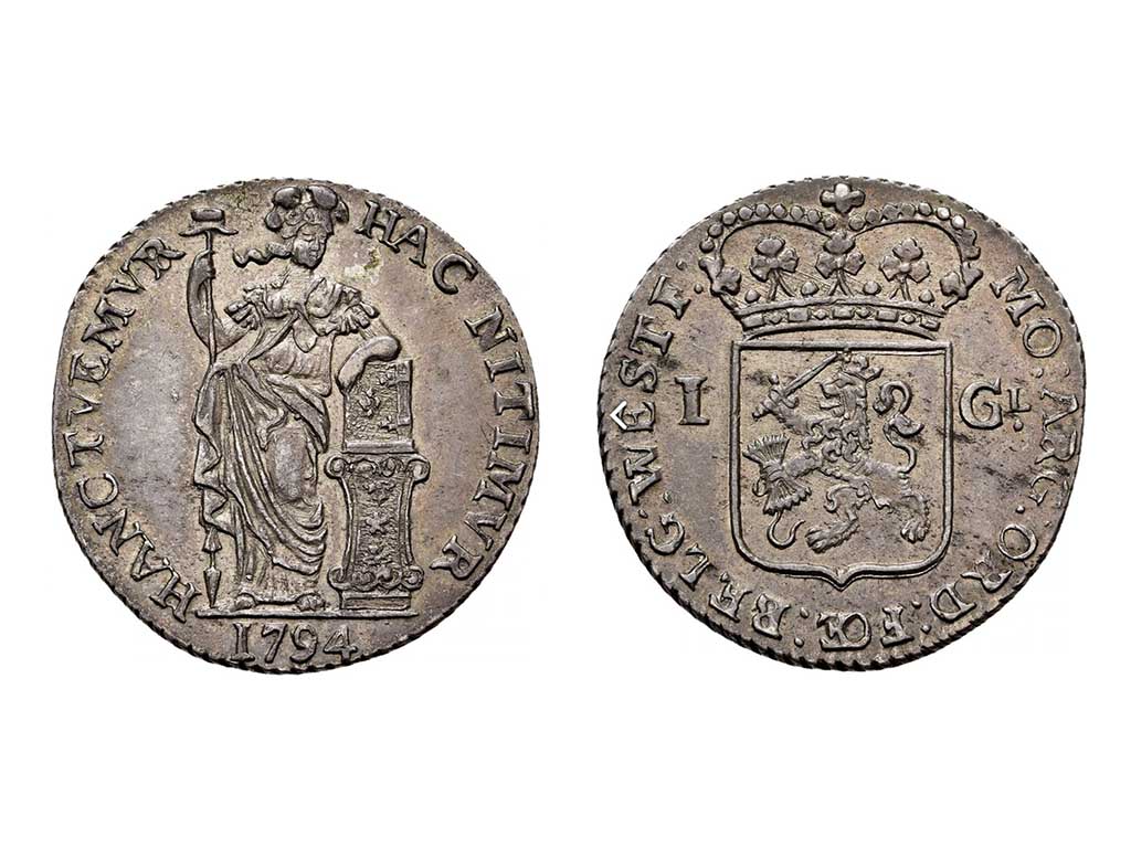 1794 Netherlands West Friesland Silver Gulden – EF