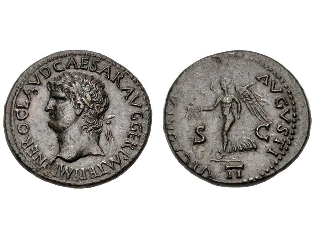 54-68 AD Nero Æ Dupondius – gVF